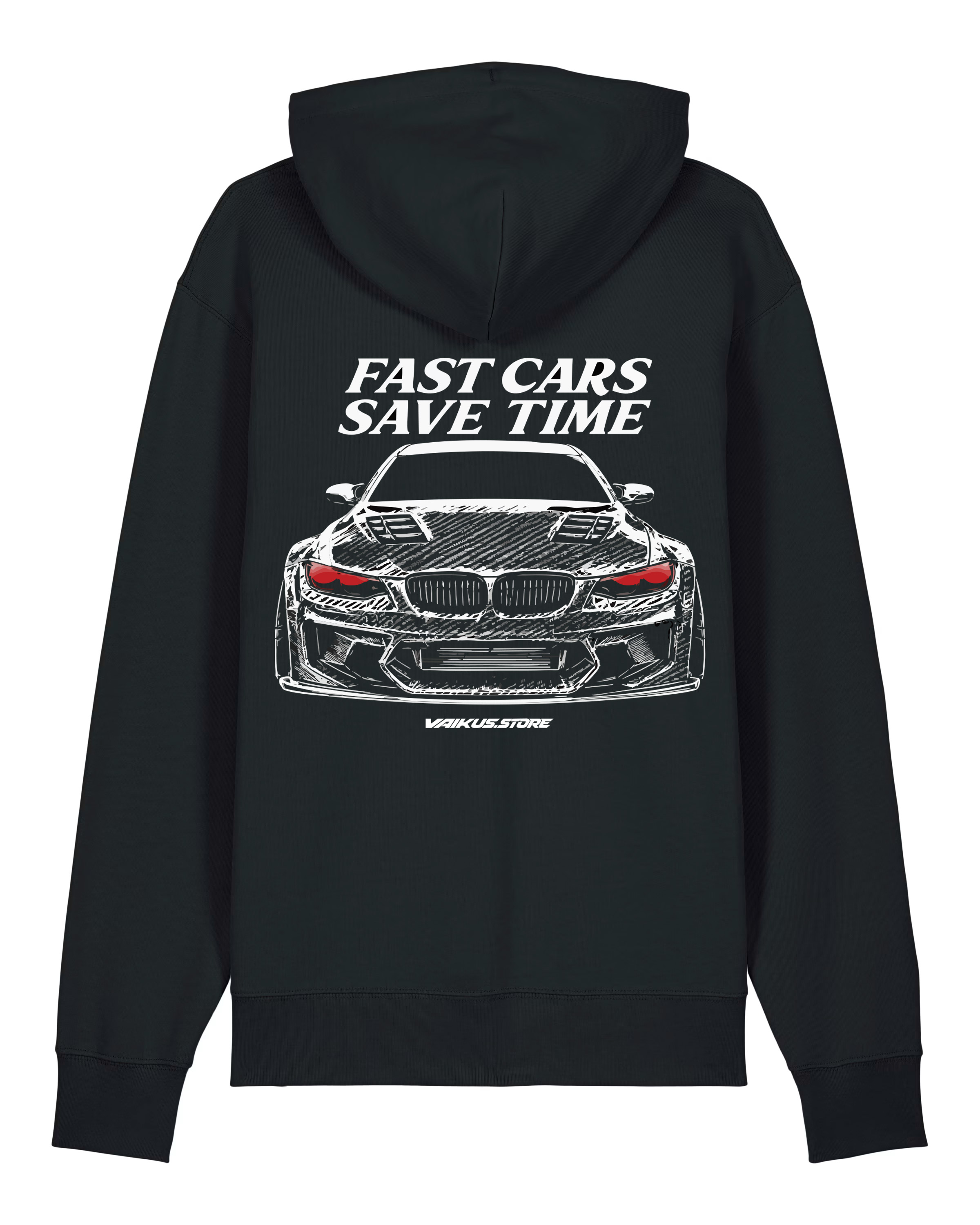 Vaikus Fast Cars Save Time Hoodie